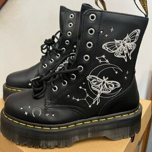 Dr. Martens Jadon Celestial Moth Embroidered Platform Boots
